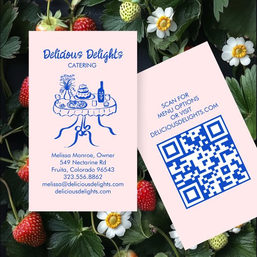 Catering Chef Event Planning Food Prep CUSTOM QR Visitekaartje