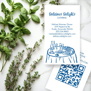 Catering Chef Event Planning Food Prep CUSTOM QR Visitekaartje