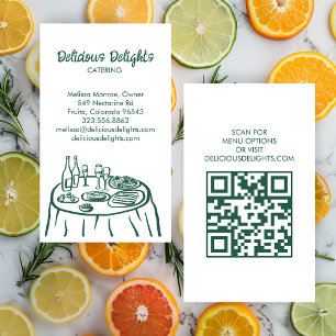 Catering Chef Event Planning Food Prep CUSTOM QR Visitekaartje