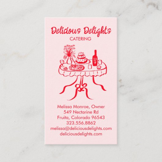 Catering Chef Event Planning Food Prep CUSTOM QR Visitekaartje (Voorkant)