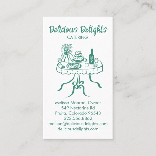 Catering Chef Event Planning Food Prep CUSTOM Visitekaartje (Voorkant)
