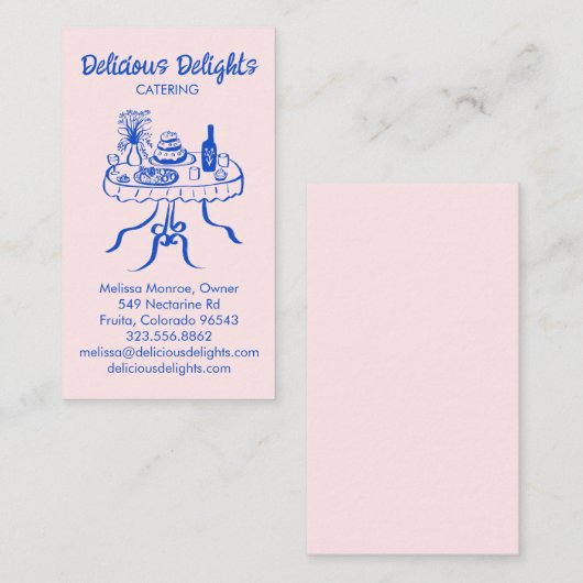 Catering Chef Event Planning Food Prep CUSTOM Visitekaartje (Voorkant / Achterkant)