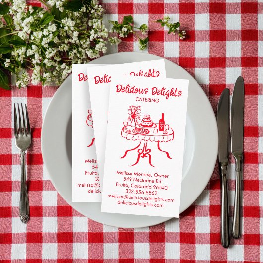 Catering Chef Event Planning Food Prep CUSTOM Visitekaartje