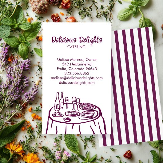 Catering Chef Event Planning Food Prep CUSTOM Visitekaartje