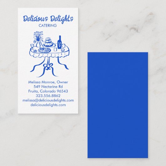 Catering Chef Event Planning Food Prep CUSTOM Visitekaartje (Voorkant / Achterkant)