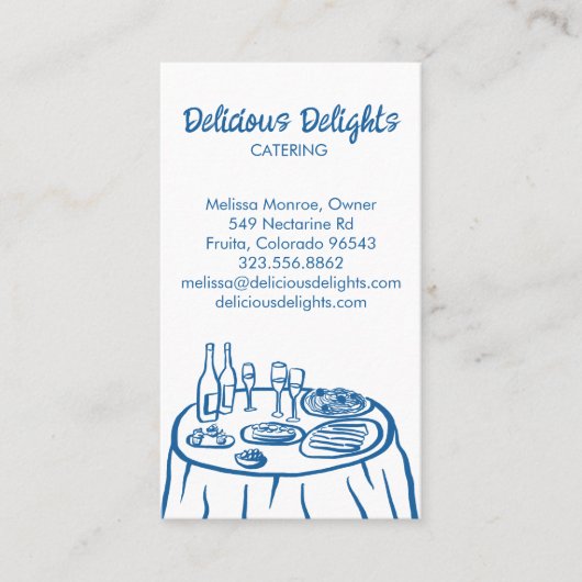 Catering Chef Event Planning Food Prep CUSTOM Visitekaartje (Voorkant)