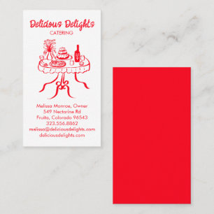 Catering Chef Event Planning Food Prep CUSTOM Visitekaartje