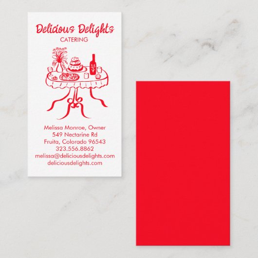 Catering Chef Event Planning Food Prep CUSTOM Visitekaartje (Voorkant / Achterkant)