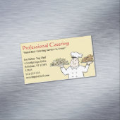 Catering Chef Holding Hors D'oeuvres Magnetisch Visitekaartje (Voorbeeld)