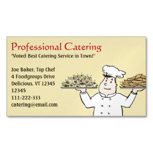 Catering Chef met Hors-d'oeuvre Magnetisch Visitekaartje