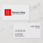 Catering Chef Modern Red Box Plain Visitekaartje (Voorkant / Achterkant)