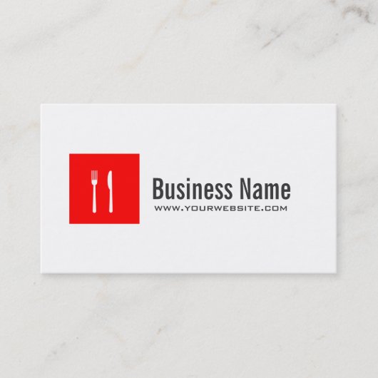 Catering Chef Modern Red Box Plain Visitekaartje (Voorkant)