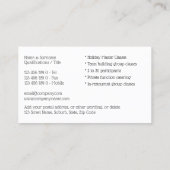 Catering chef professionele foto van DIY-kookklass Visitekaartje (Achterkant)