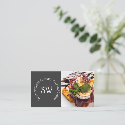 Catering chef professionele foto van DIY-kookklass Visitekaartje (Staand voorkant)