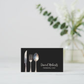 Catering Chef Restaurant Professioneel Zwart Visitekaartje (Staand voorkant)