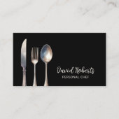 Catering Chef Restaurant Professioneel Zwart Visitekaartje (Voorkant)