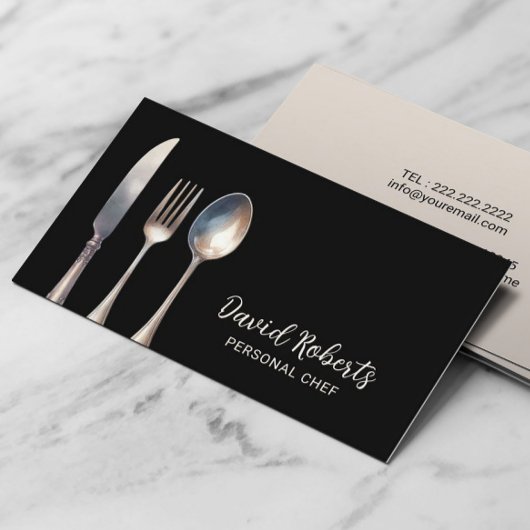 Catering Chef Restaurant Professioneel Zwart Visitekaartje