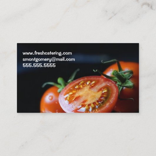Catering, Chef, voedsel, professioneel Visitekaartje (Achterkant)