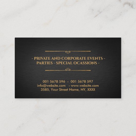 Catering - Chef voor persoonlijk gebruik - Luxury  Visitekaartje (Achterkant)