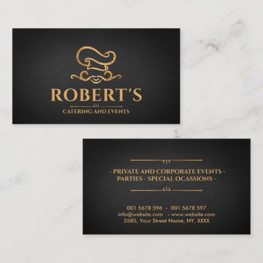 Catering - Chef voor persoonlijk gebruik - Luxury  Visitekaartje (Voorkant / Achterkant)