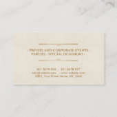 Catering - Chef voor persoonlijk gebruik - Luxury  Visitekaartje (Achterkant)