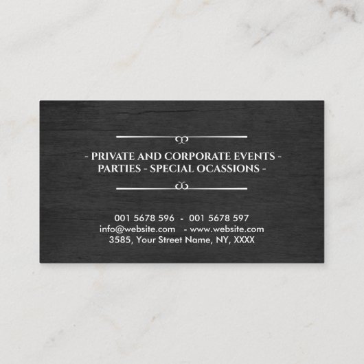 Catering - Chef voor persoonlijk gebruik - wit op  Visitekaartje (Achterkant)