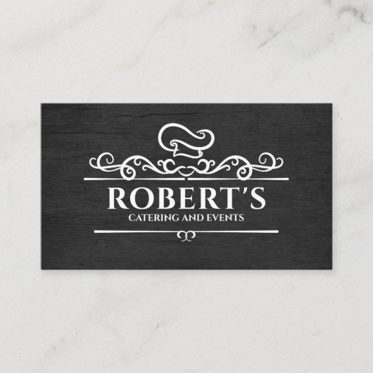 Catering - Chef voor persoonlijk gebruik - wit op  Visitekaartje (Voorkant)