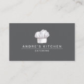 Catering Culinaire Waterverf Chef's Pet Grijs Visitekaartje (Voorkant)