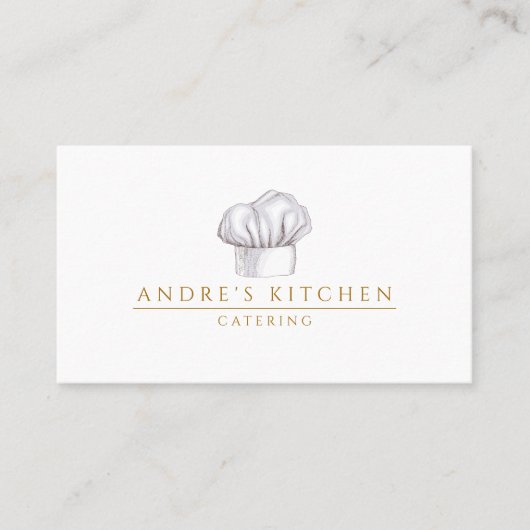 Catering Culinaire Waterverf Chef's Pet Visitekaartje (Voorkant)