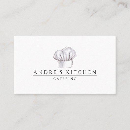 Catering Culinaire Waterverf Chef's Pet Visitekaartje (Voorkant)