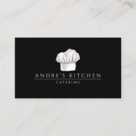 Catering Culinaire Waterverf Chef's Pet Zwart Visitekaartje