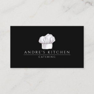 Catering Culinaire Waterverf Chef's Pet Zwart Visitekaartje