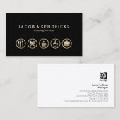 Catering Diensten Gouden Iconen BusinessCard Visitekaartje (Voorkant / Achterkant)