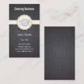 Catering Elegant Lace Dark Linen Chef Visitekaartje (Voorkant / Achterkant)
