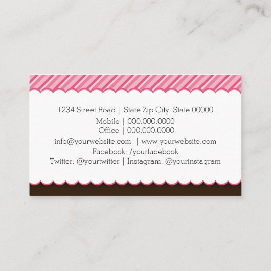 Catering en evenementen chocolade Geen Logo Visitekaartje (Achterkant)