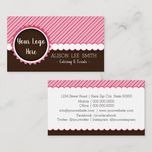 Catering en evenementen chocolade Geen Logo Visitekaartje (Voorkant / Achterkant)