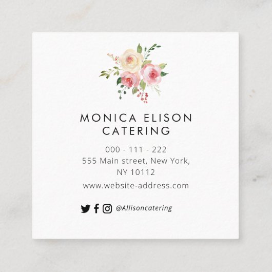 catering floraal logo visitekaartje (Achterkant)