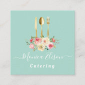 catering floral business vierkante visitekaartje (Voorkant)