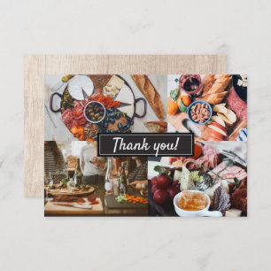 Catering Hout Kornfoto collage modern Hartelijk da Bedankkaart