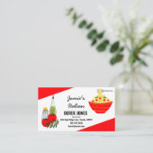 catering in de Italiaanse resturale spaghetti Visitekaartje (Staand voorkant)