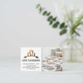 Catering-Logo | Bord Banquet Events Visitekaartje (Staand voorkant)