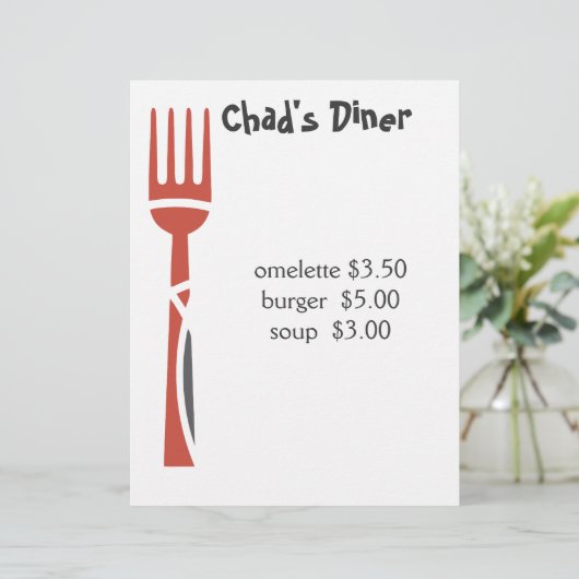 Catering menu (Staand voorkant)