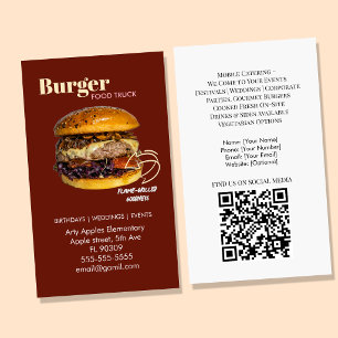catering met burgerfoodtruck visitekaartje