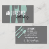 Catering Modern grijs en blauwgroen op maat Visitekaartje (Voorkant / Achterkant)