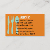 Catering Modern sinaasappel en blauwgroen op maat Visitekaartje (Achterkant)