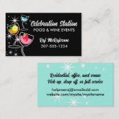 Catering party drink eten en wijn visitekaartje (Voorkant / Achterkant)