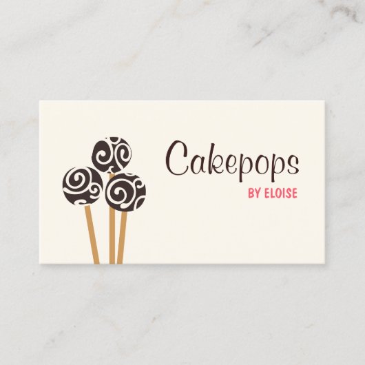 Catering Pastry Chef Baking Cakepops Dessert Cream Visitekaartje (Voorkant)