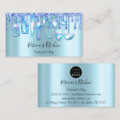 Catering Personal Chef Kitchen Aqua Blue Drip Visitekaartje (Voorkant / Achterkant)