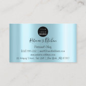 Catering Personal Chef Kitchen Aqua Blue Drip Visitekaartje (Achterkant)