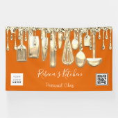 Catering Personal Chef Kitchen Gold Qr Logo Sinaas Spandoek (Horizontaal)